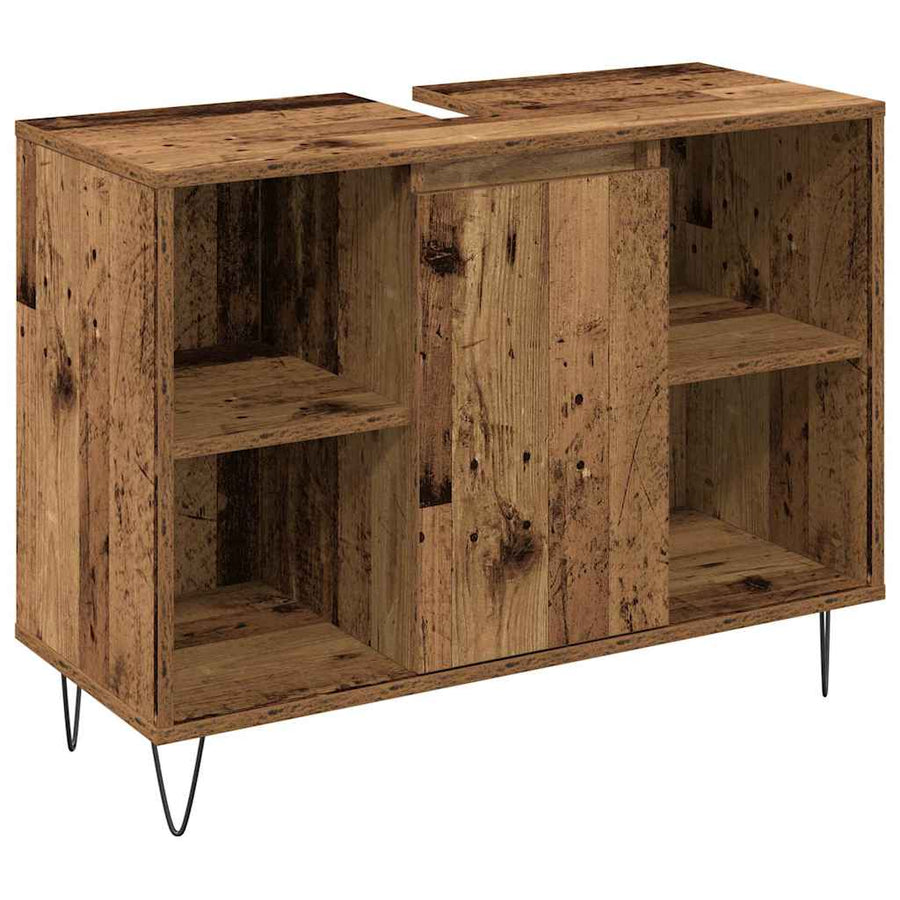 3-Delige Badkamermeubel Set Geëngineerd Hout Oud hout