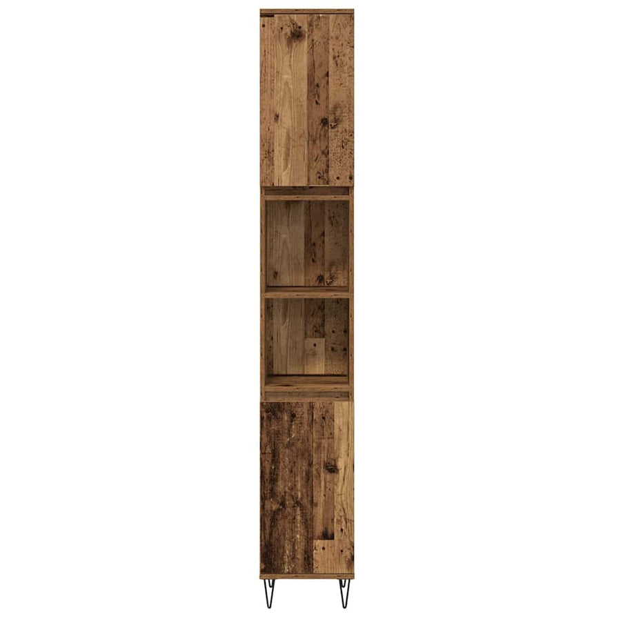 3-Delige Badkamermeubel Set Geëngineerd Hout Oud hout