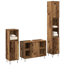 3-Delige Badkamermeubel Set Geëngineerd Hout Oud hout