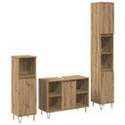 Badkamermeubelset 3-delig artisan eiken gefabriceerd hout