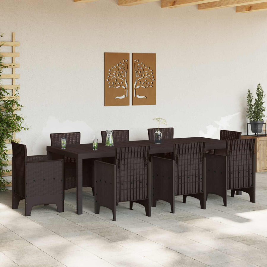 Tuinstafel Bruin 250 x 100 x 73 cm poly rattan