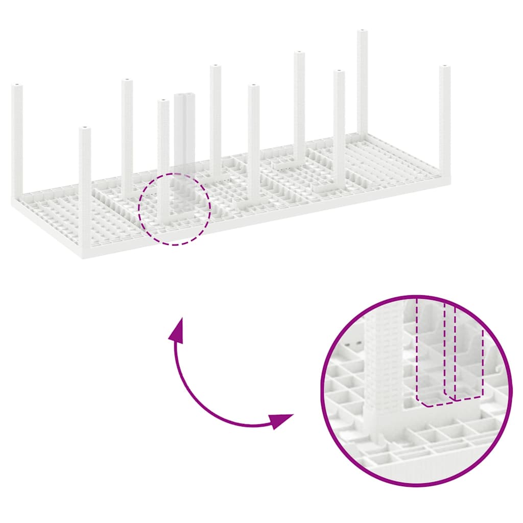 Tuinstafel Wit 250 x 100 x 73 cm poly rattan