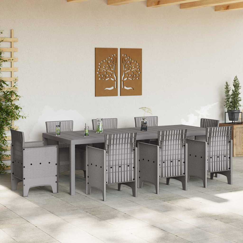 Tuinstafel Lichtgrijs 250 x 100 x 73 cm poly rattan