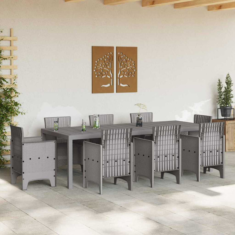 Tuinstafel Lichtgrijs 250 x 100 x 73 cm poly rattan
