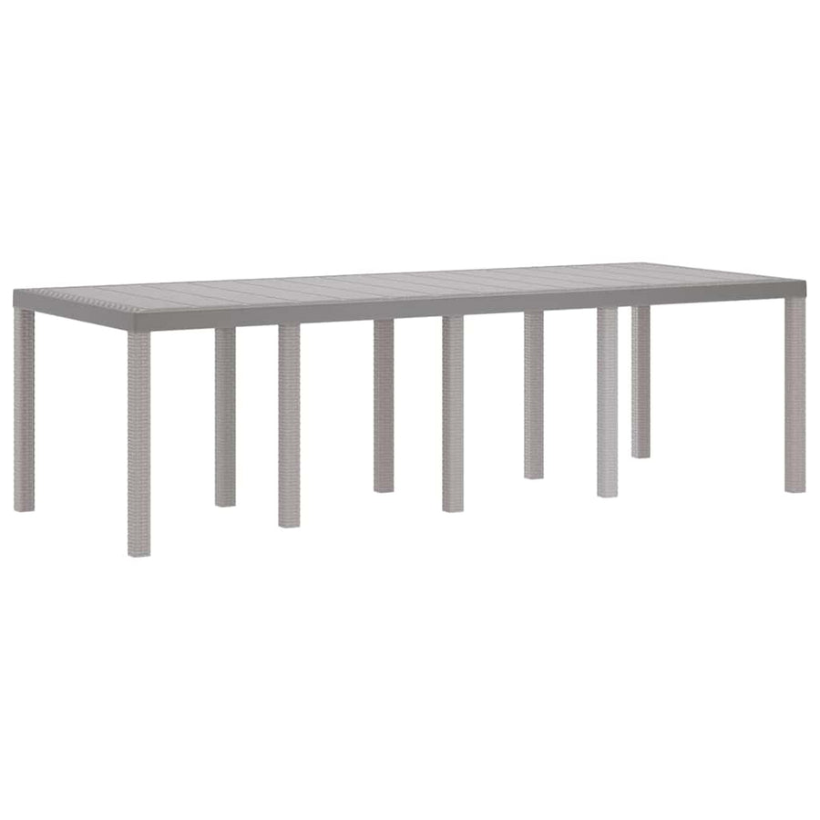 Tuinstafel Lichtgrijs 250 x 100 x 73 cm poly rattan