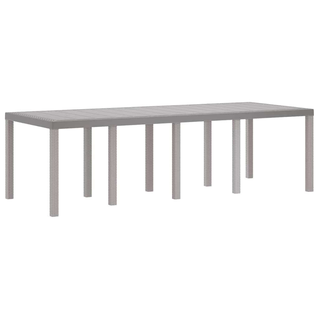 Tuinstafel Lichtgrijs 250 x 100 x 73 cm poly rattan