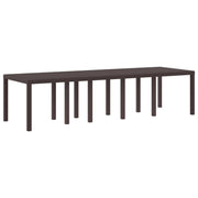 Tuintafel 300x100x73 cm poly rattan bruin