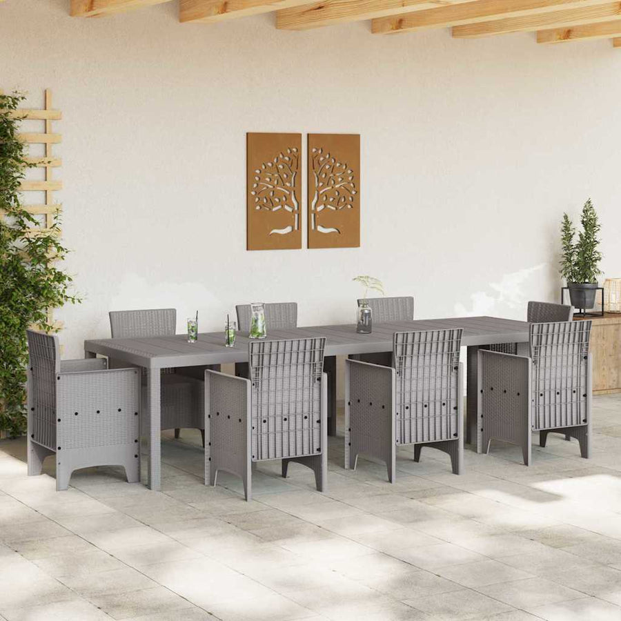 Tuinstafel Lichtgrijs 300 x 100 x 73 cm poly rattan