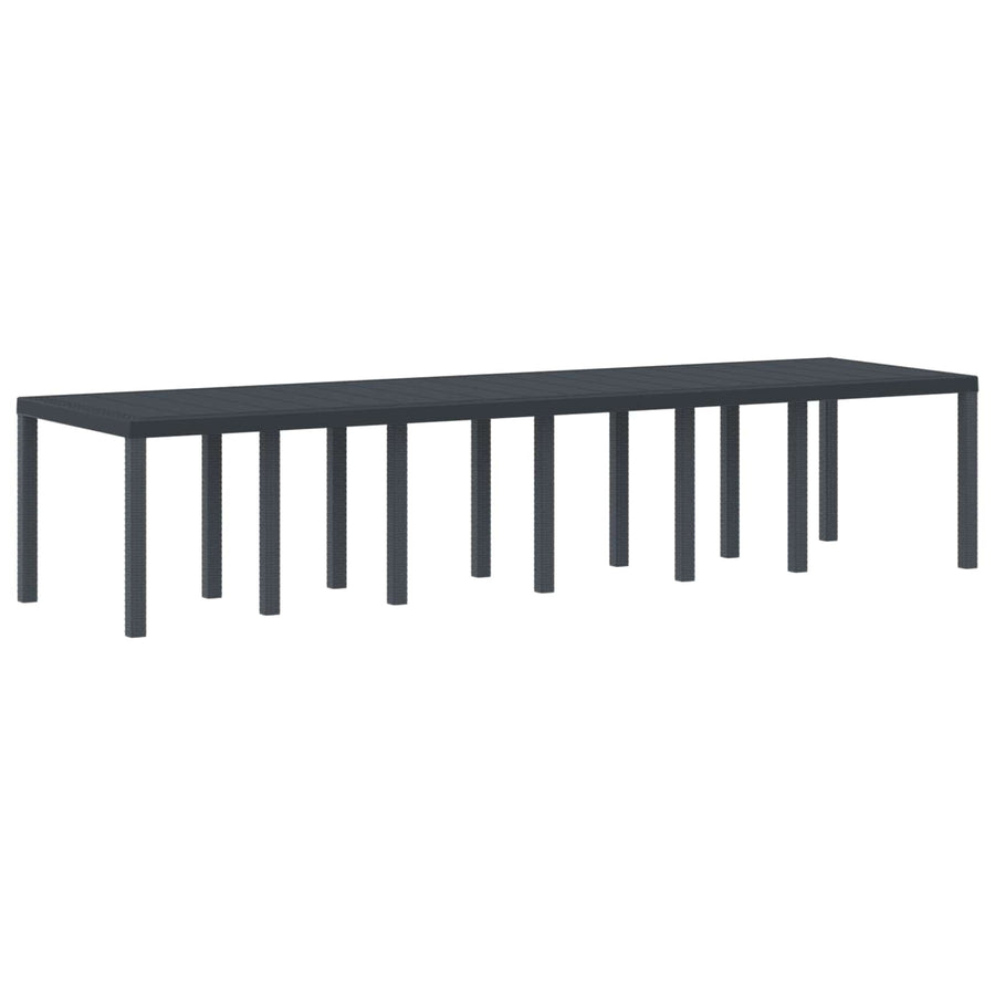 Tuinstafel Antraciet 350 x 100 x 74 cm poly rattan