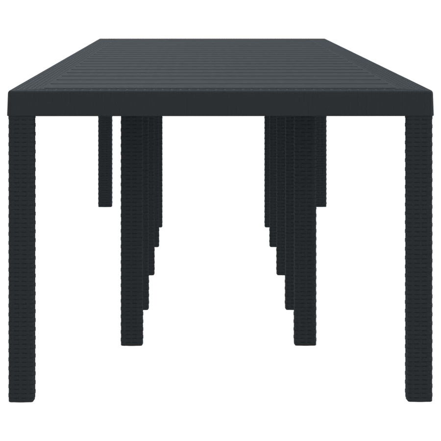 Tuinstafel Antraciet 350 x 100 x 74 cm poly rattan