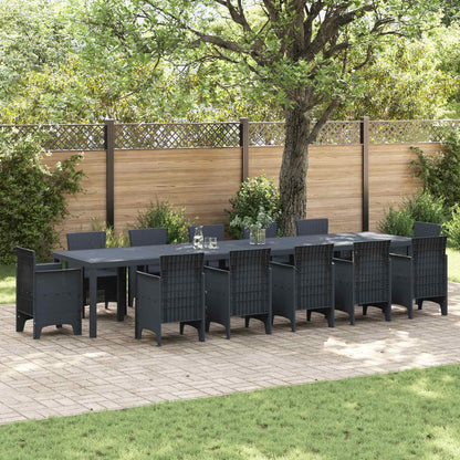 Tuinstafel Antraciet 400 x 100 x 73 cm poly rattan