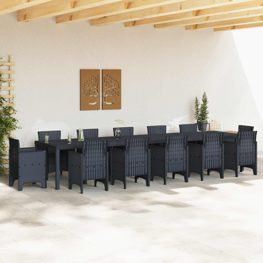 Tuinstafel Antraciet 400 x 100 x 73 cm poly rattan