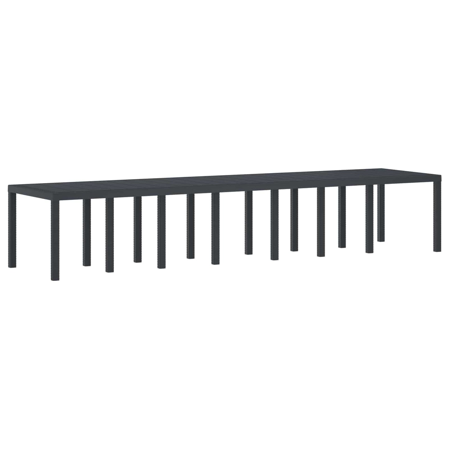 Tuinstafel Antraciet 400 x 100 x 73 cm poly rattan