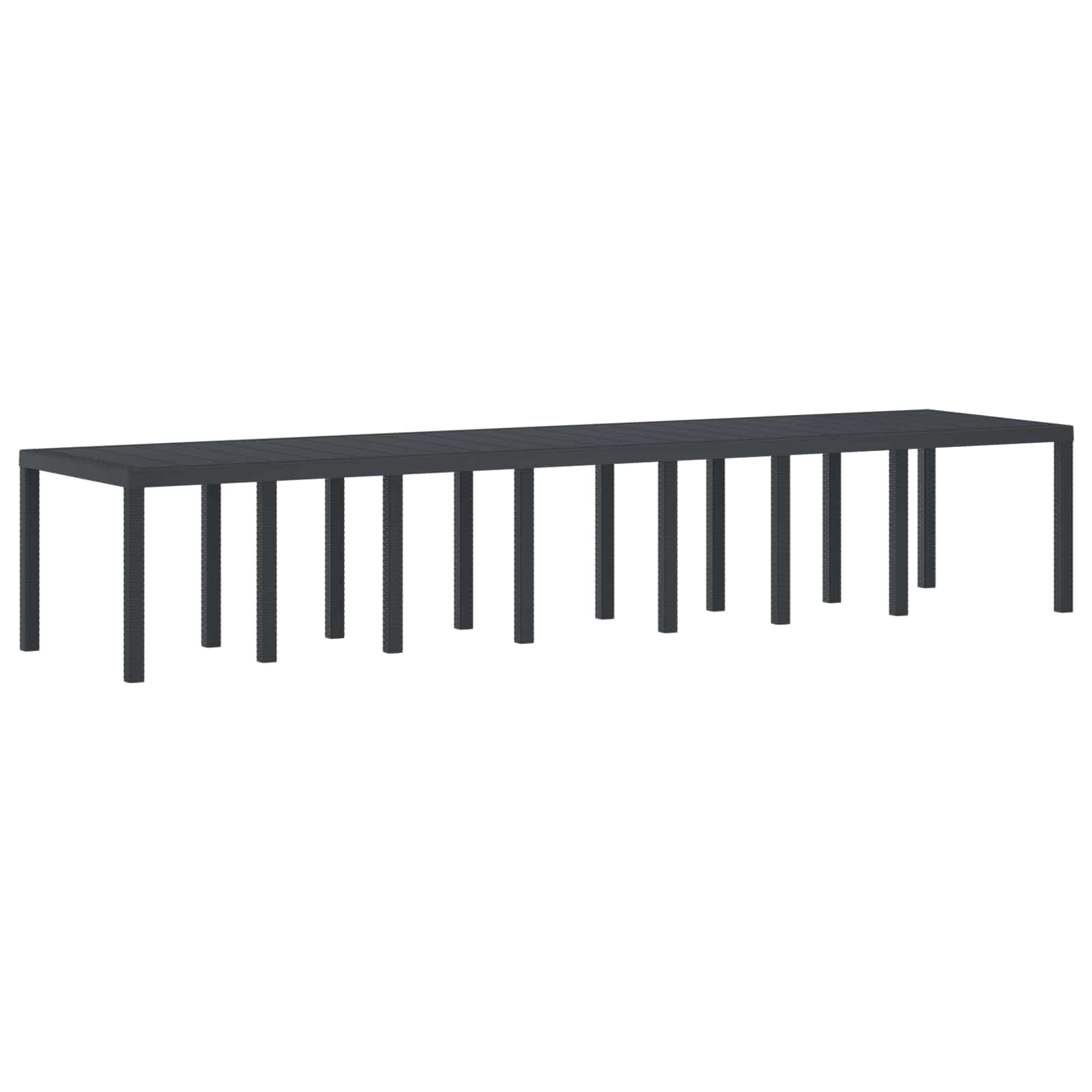 Tuinstafel Antraciet 400 x 100 x 73 cm poly rattan