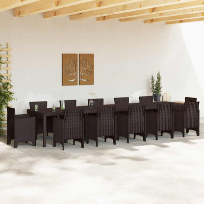 Tuinstafel Bruin 400 x 100 x 73 cm poly rattan