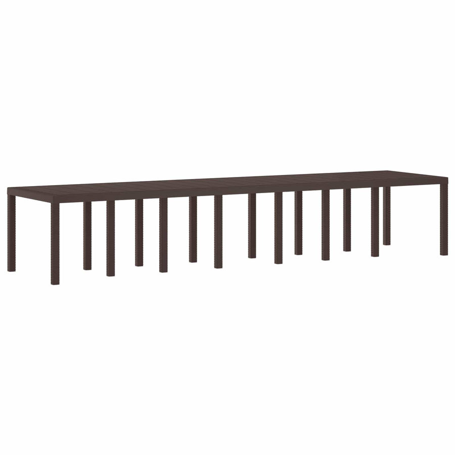 Tuinstafel Bruin 400 x 100 x 73 cm poly rattan