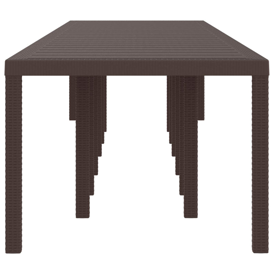 Tuinstafel Bruin 400 x 100 x 73 cm poly rattan
