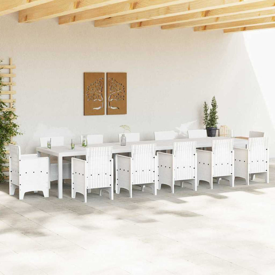 Tuinstafel Wit 400 x 100 x 73 cm poly rattan