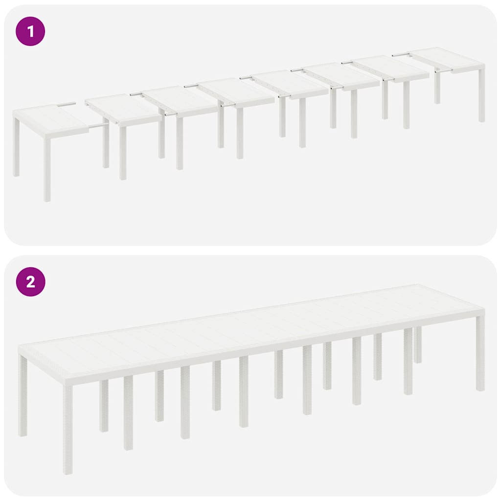 Tuinstafel Wit 400 x 100 x 73 cm poly rattan