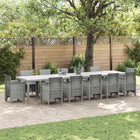 Tuintafel poly rattan lichtgrijs 400x100x73 cm