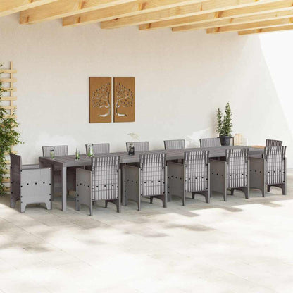 Tuinstafel Lichtgrijs 400 x 100 x 73 cm poly rattan