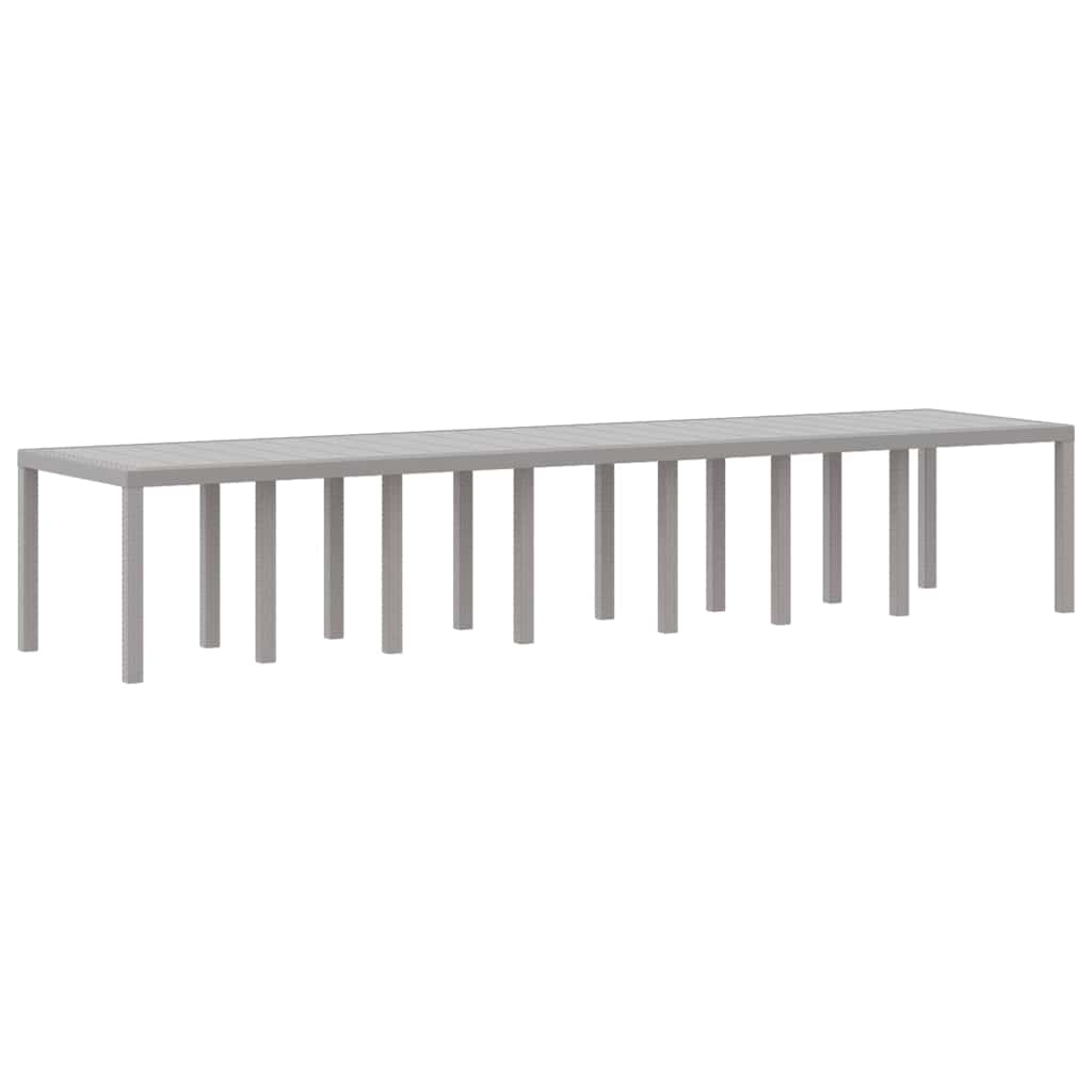 Tuinstafel Lichtgrijs 400 x 100 x 73 cm poly rattan