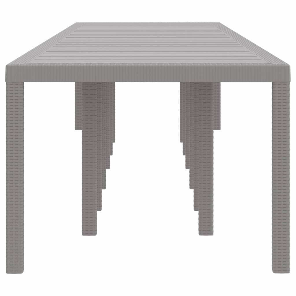 Tuinstafel Lichtgrijs 400 x 100 x 73 cm poly rattan