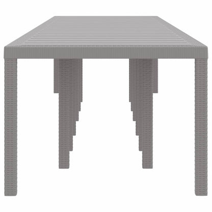Tuinstafel Lichtgrijs 400 x 100 x 73 cm poly rattan