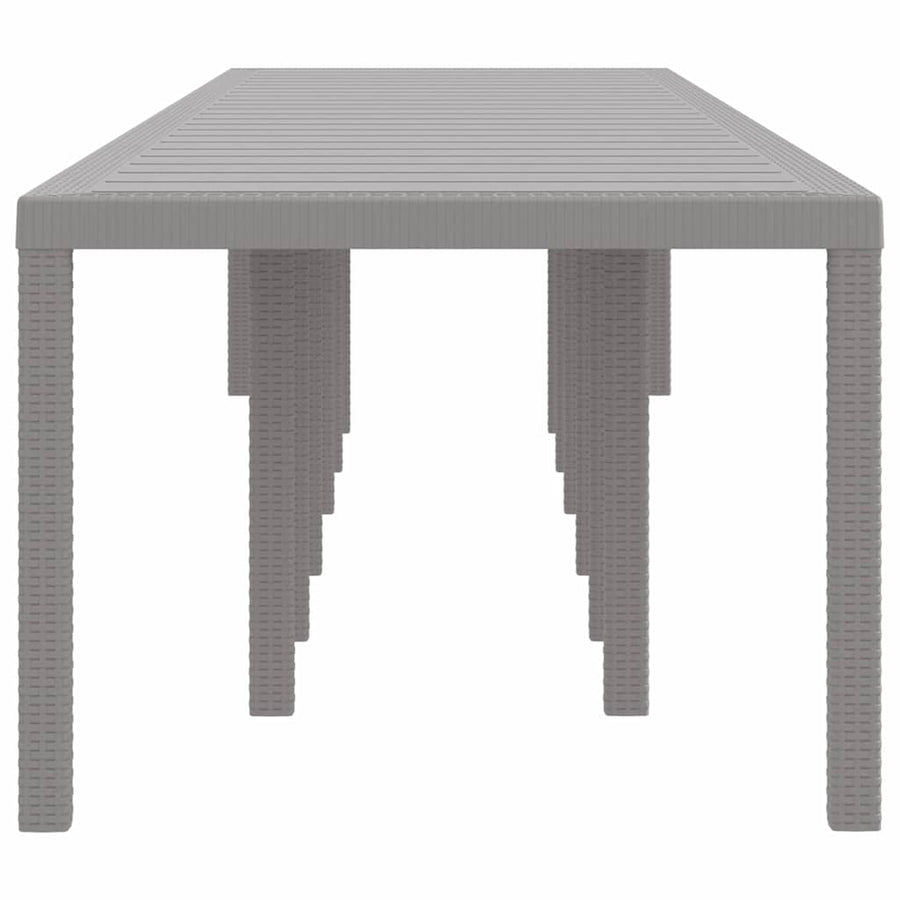 Tuinstafel Lichtgrijs 400 x 100 x 73 cm poly rattan