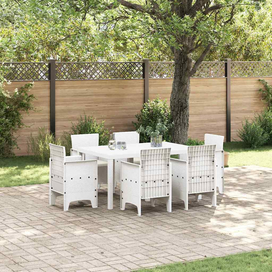 7 pcs Wit Poly rattan