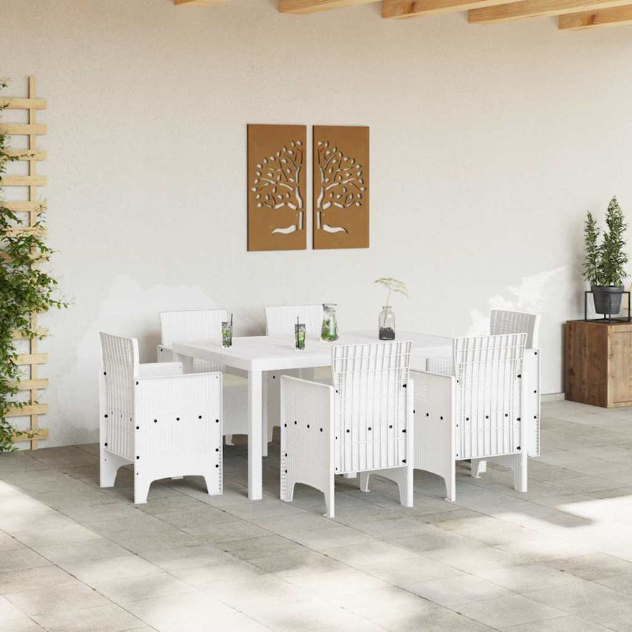 7 pcs Wit Poly rattan