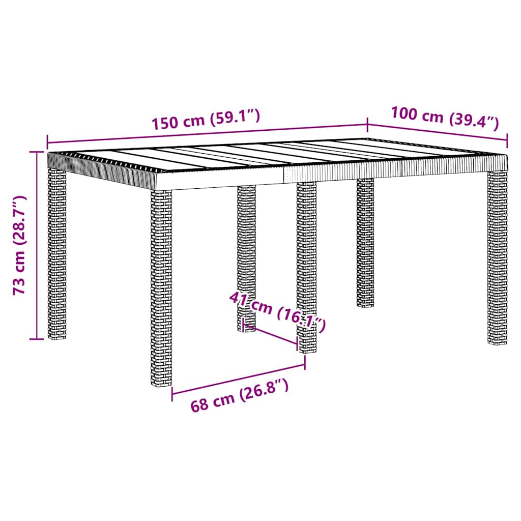 7 pcs Wit Poly rattan