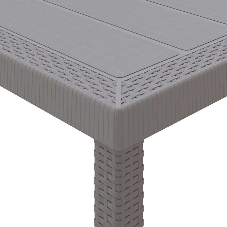 Tuin Eetset 7 st Lichtgrijs Polt riet
