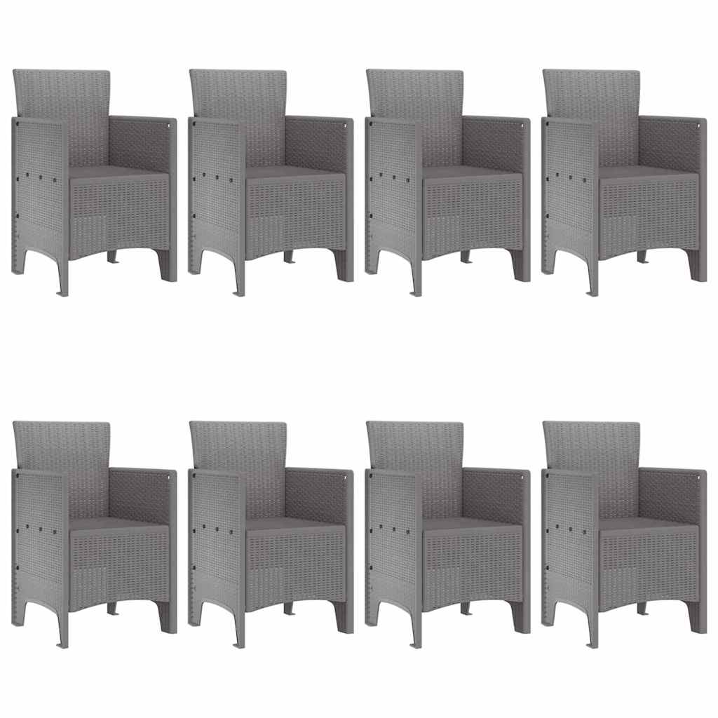 Tuin Eetset 9 pcs Lichtgrijs Polypropyleen