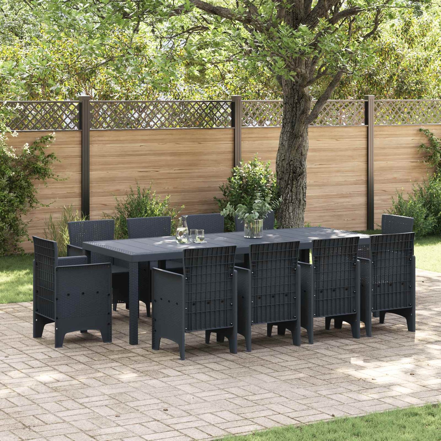 Tuin Eetset 11 pcs Antraciet Polypropyleen