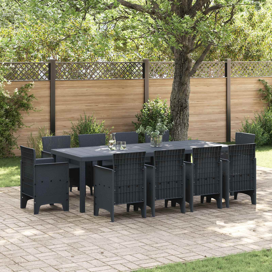 Tuin Eetset 11 pcs Antraciet Polypropyleen
