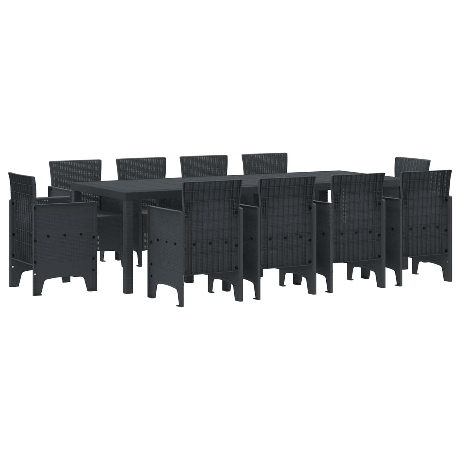 Tuin Eetset 11 pcs Antraciet Polypropyleen