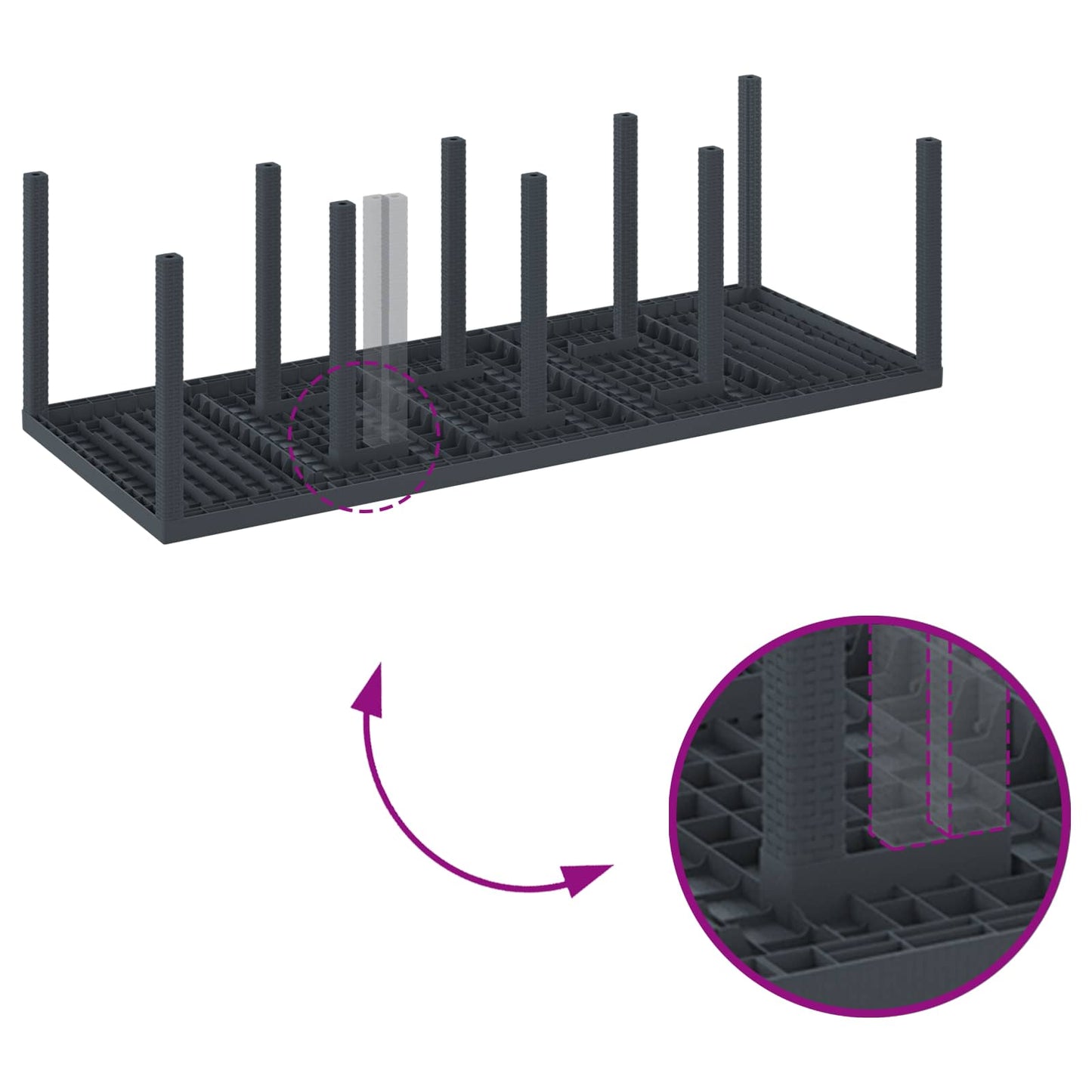 Tuin Eetset 11 pcs Antraciet Polypropyleen