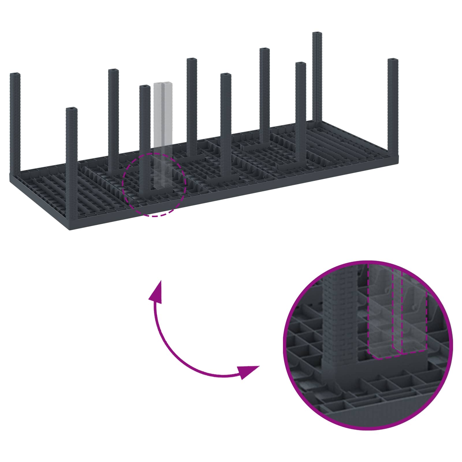 Tuin Eetset 11 pcs Antraciet Polypropyleen