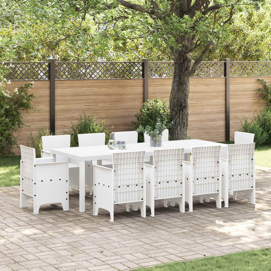Tuin Eetset 11 st Wit Polypropyleen