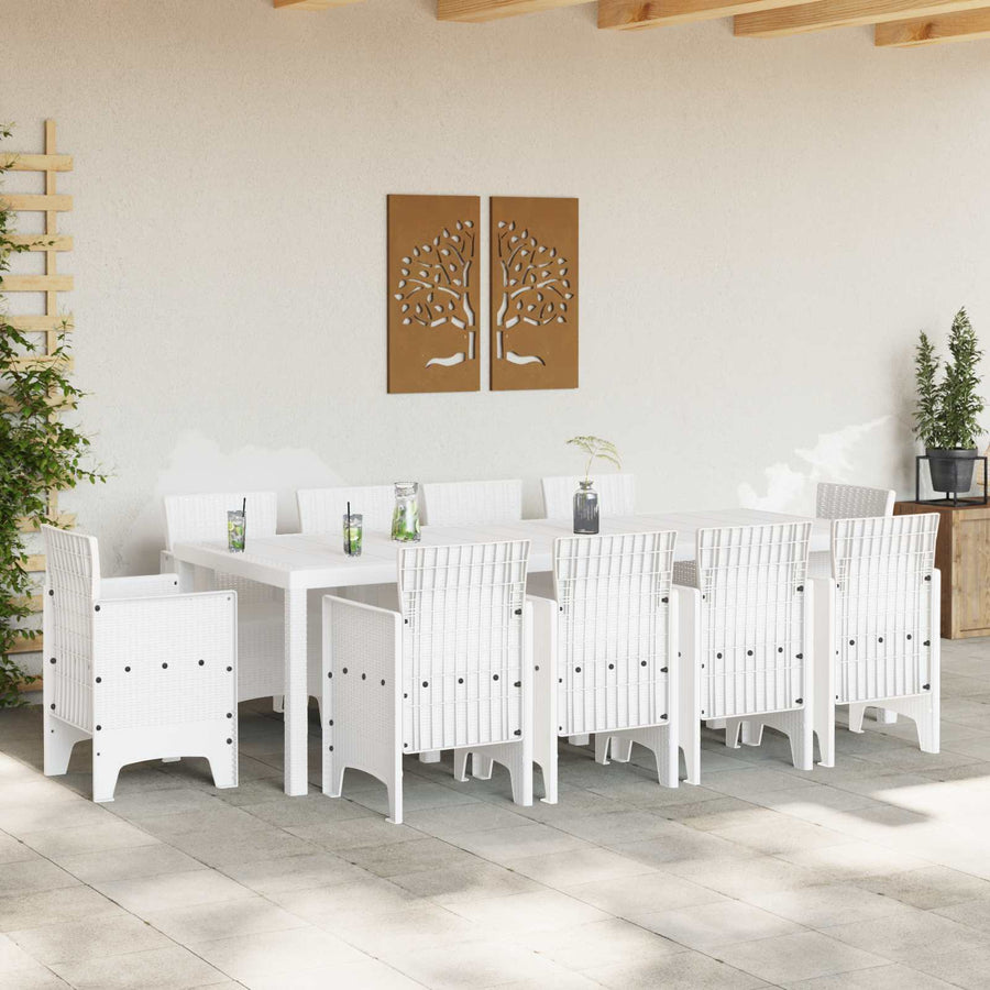 Tuin Eetset 11 st Wit Polypropyleen