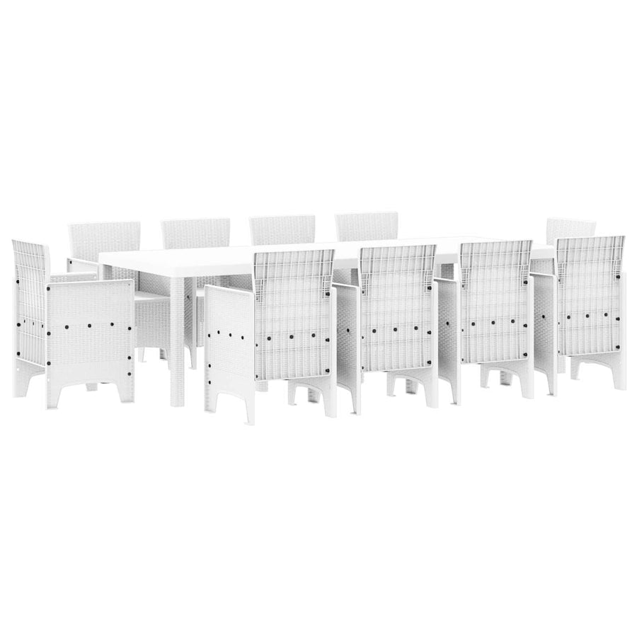 Tuin Eetset 11 st Wit Polypropyleen