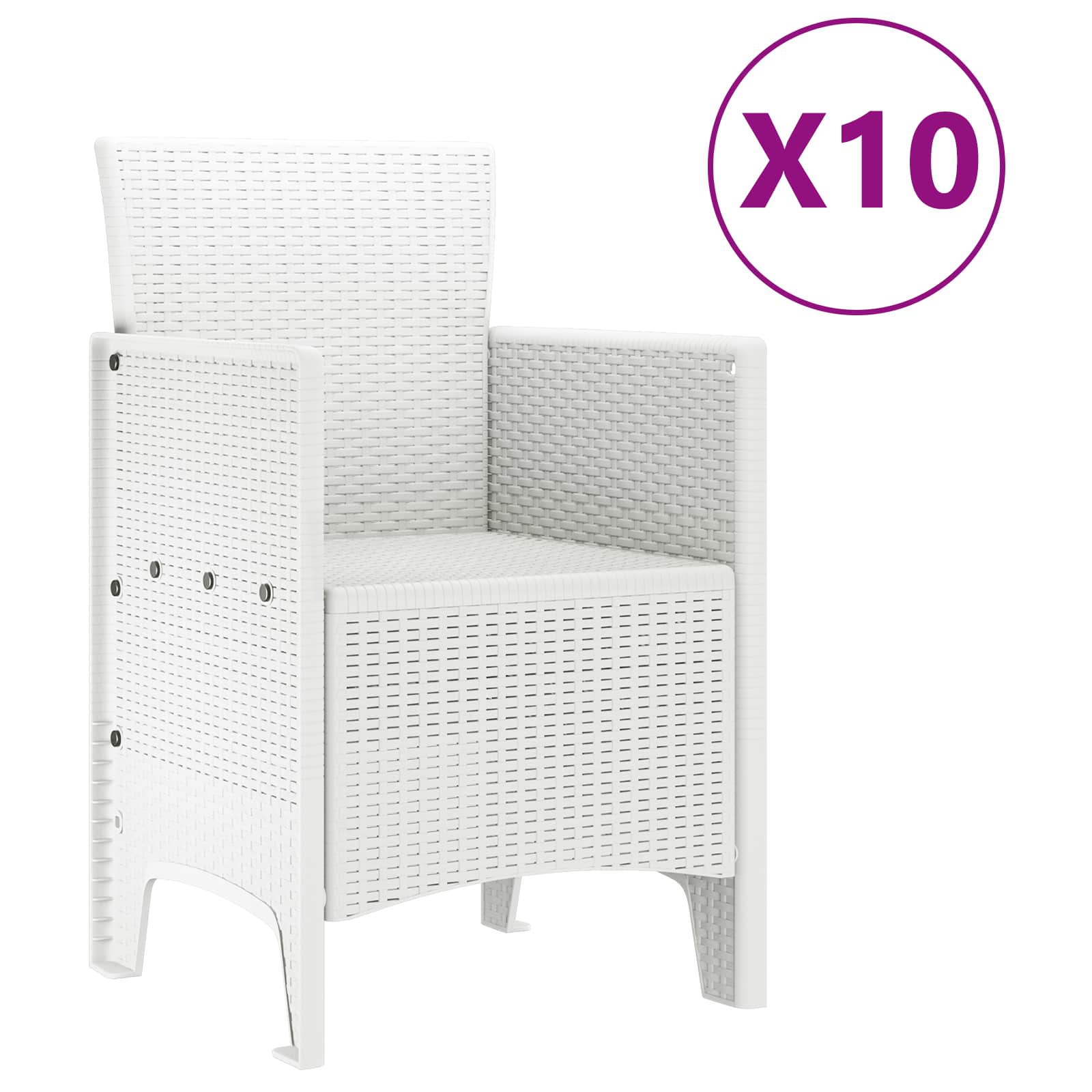 Tuin Eetset 11 st Wit Polypropyleen