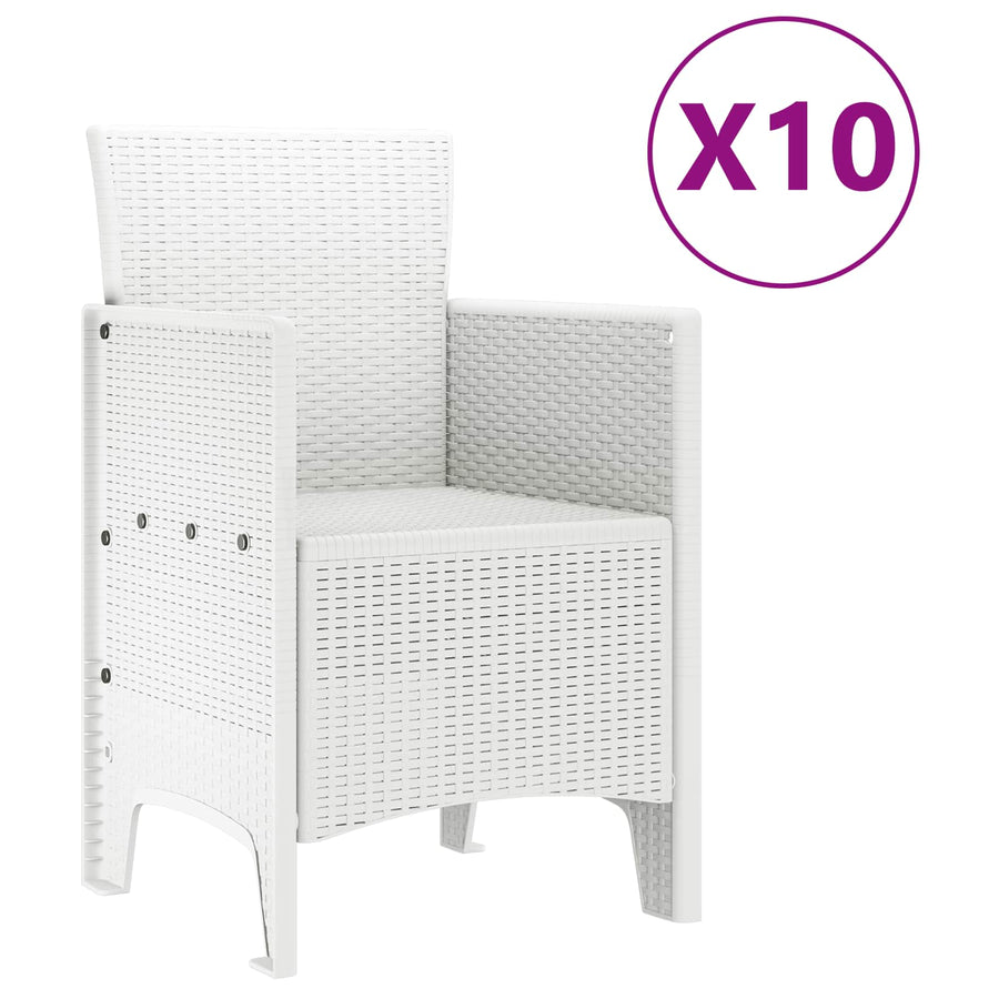 Tuin Eetset 11 st Wit Polypropyleen