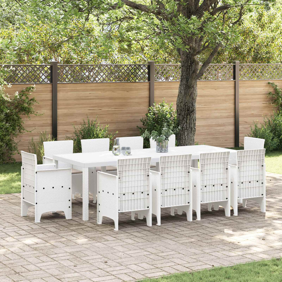 Tuin Eetset 11 st Wit Polypropyleen