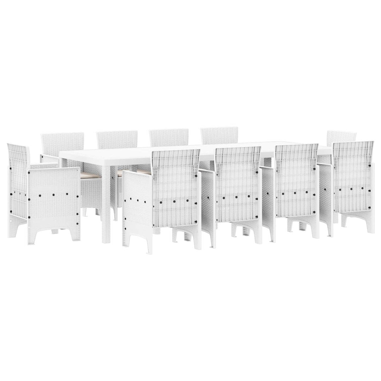 Tuin Eetset 11 st Wit Polypropyleen