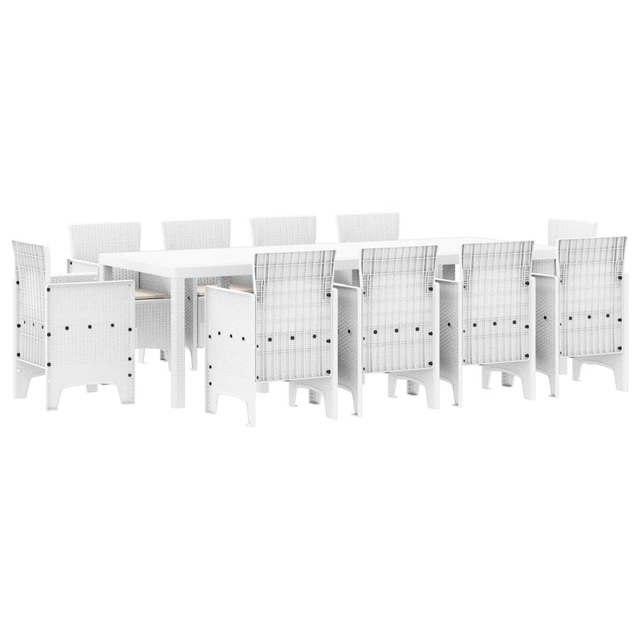 Tuin Eetset 11 st Wit Polypropyleen