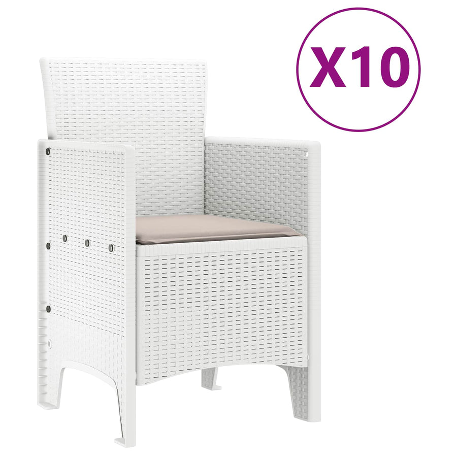 Tuin Eetset 11 st Wit Polypropyleen