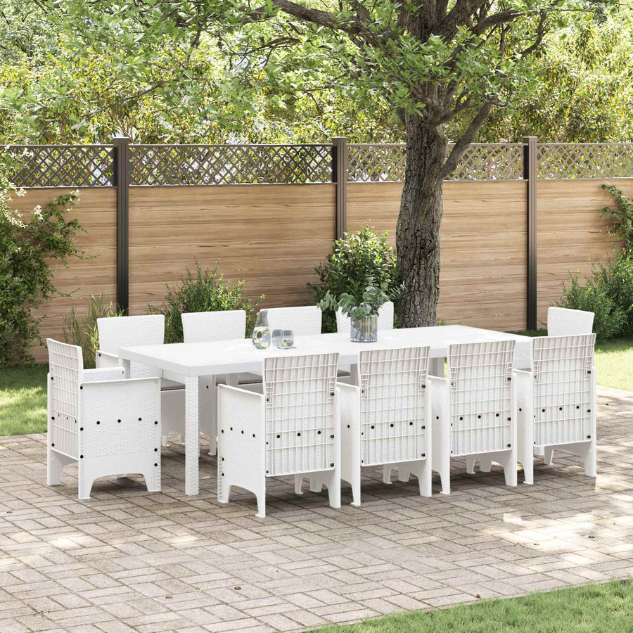 Tuin Eetset 11 st Wit Polypropyleen