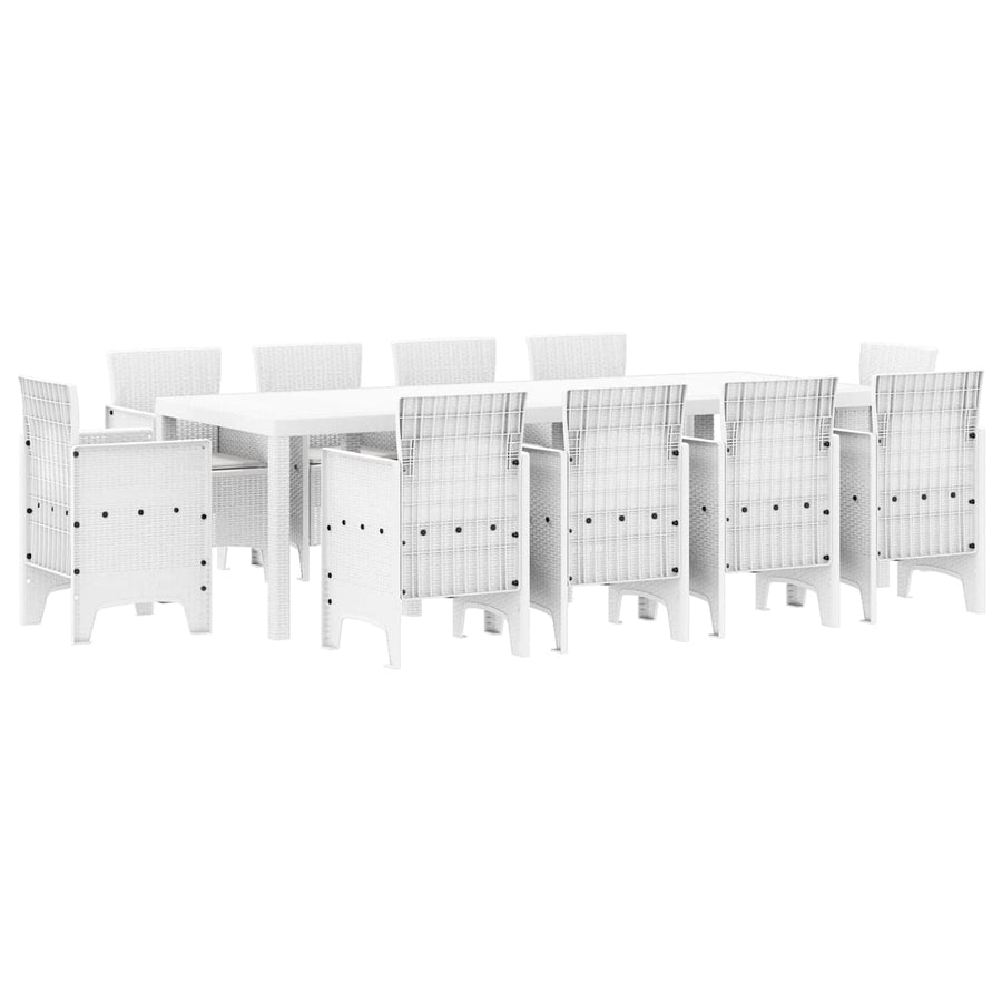 Tuin Eetset 11 st Wit Polypropyleen